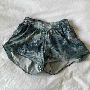 lululemon running shirts in tye dye/spotted color